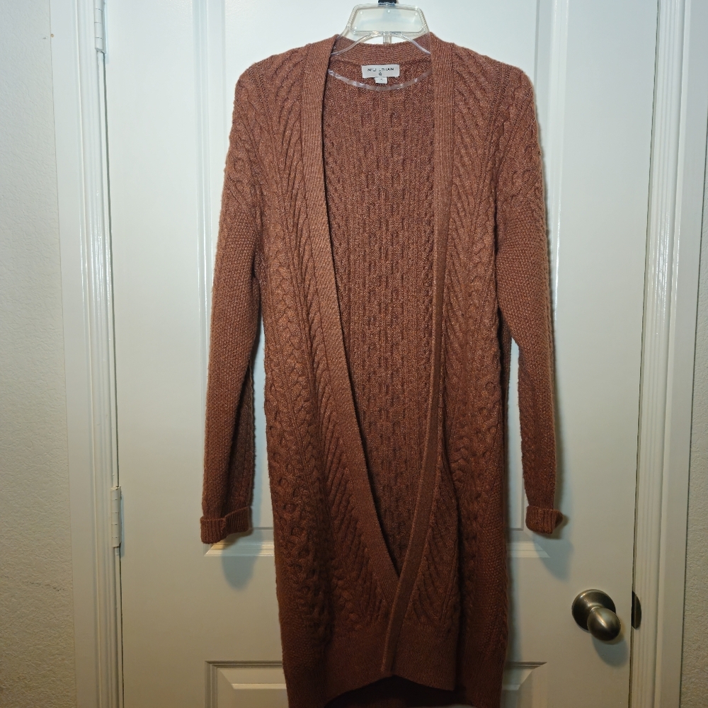 Nili Lotan for Target brown knit duster cozy cardigan NWOT xs 0 2
